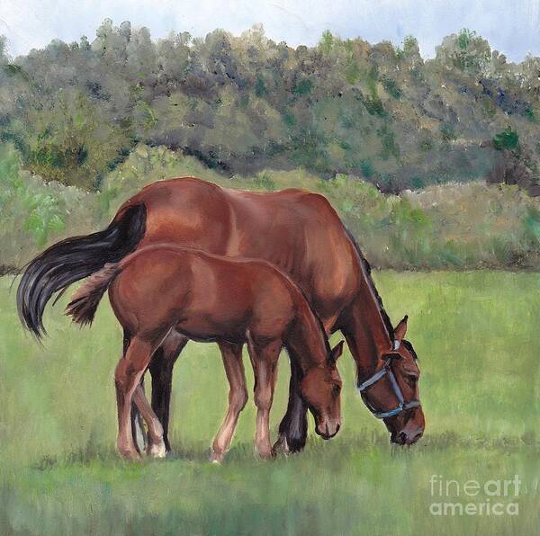 Horse Poster featuring the painting Grazing by Charlotte Yealey