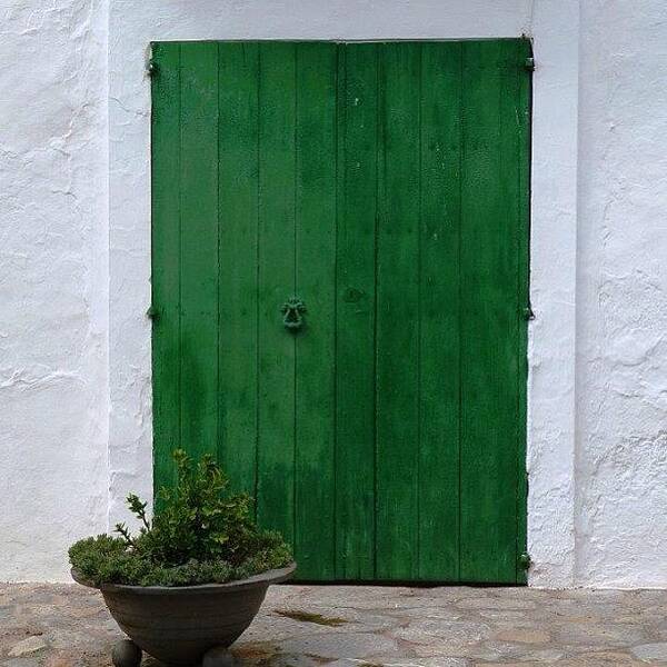  Poster featuring the photograph Green Door, Ibiza by Balearic Discovery