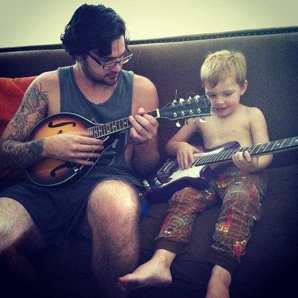  Poster featuring the photograph Guitar Lessons With Uncle Christian!! by Melissa Delahaya-Austin