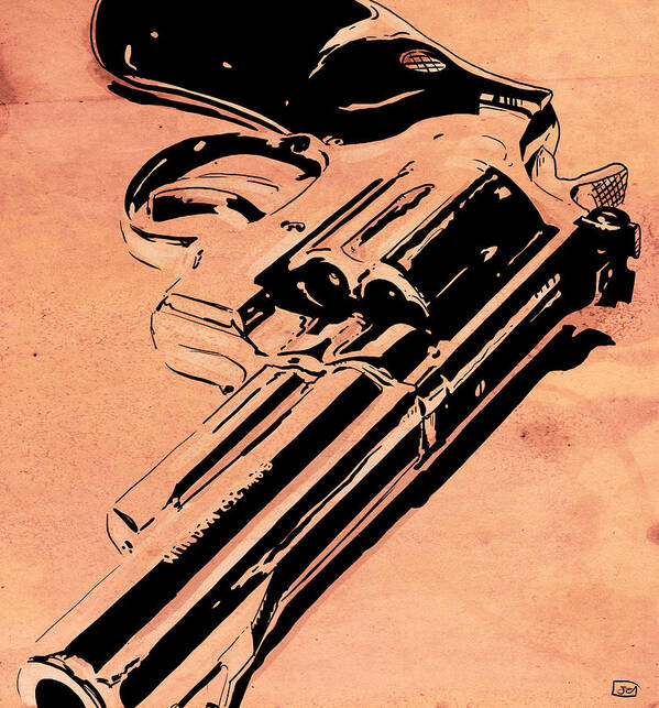 Gun Poster featuring the drawing Gun number 6 by Giuseppe Cristiano