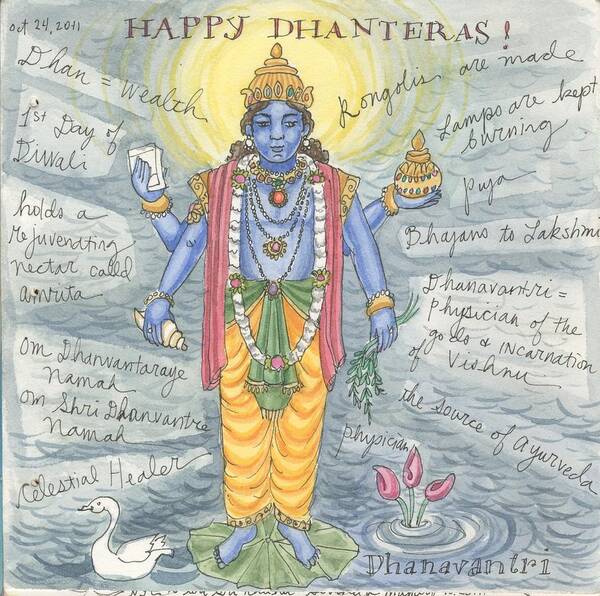  Poster featuring the painting Happy Dhanteras by Jennifer Mazzucco