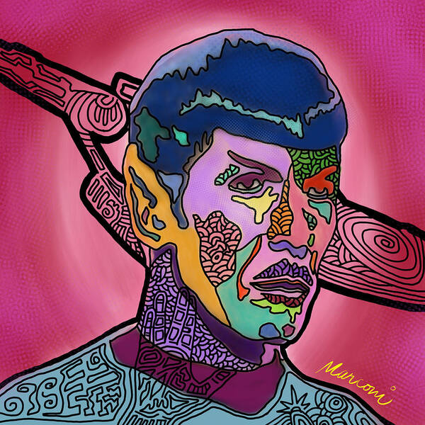 Spock Poster featuring the digital art He Lived and Prospered by Marconi Calindas