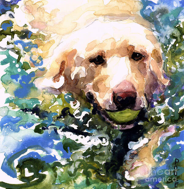 Water Retrieve Poster featuring the painting Head Above Water by Molly Poole