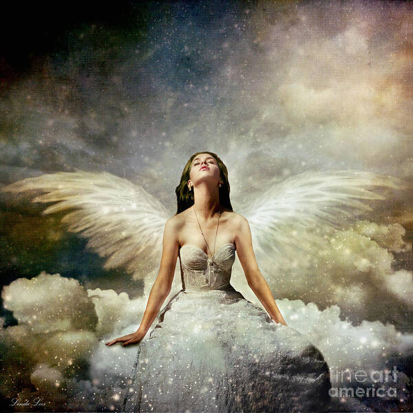 Angel Poster featuring the digital art Heavenly by Linda Lees
