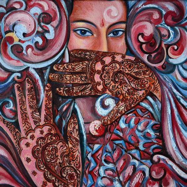 Hena Poster featuring the painting Henna by Harsh Malik