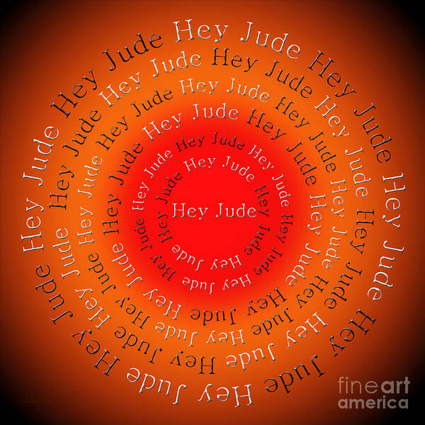 Hey Jude Poster featuring the digital art Hey Jude 2 by Andee Design