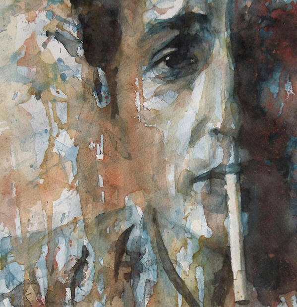 Bob Dylan Poster featuring the painting Hey Mr Tambourine Man by Paul Lovering