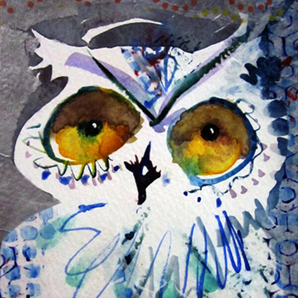 Moon Poster featuring the painting Hoot Cropped by Laurel Bahe