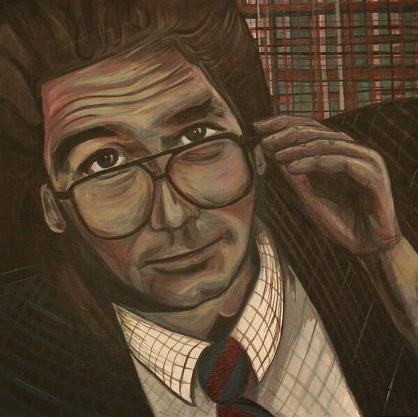 Huey Lewis Poster featuring the painting Huey Lewis says It's Hip to Be Square by Kate Fortin