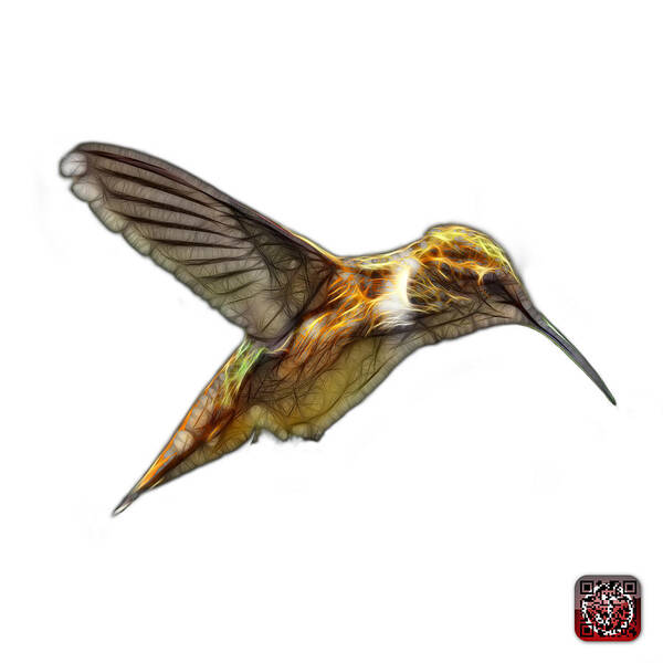Hummingbird Poster featuring the digital art Hummingbird - 2054 F S by James Ahn