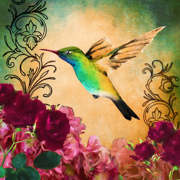 Hummingbird Poster featuring the digital art Hummingbird I by April Moen