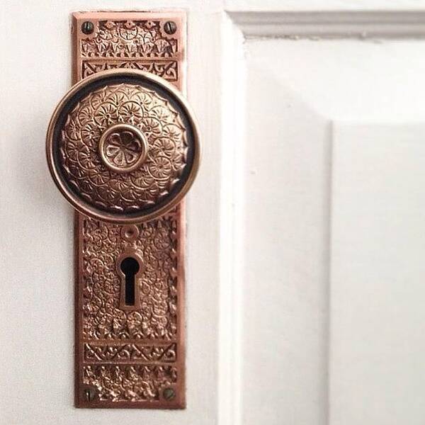 Antique Poster featuring the photograph I Just Love These Old Door Knobs! by Kim Schumacher