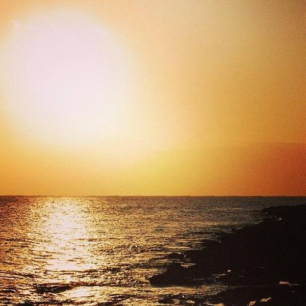 Solarflare Poster featuring the photograph #ibiza #cafedelmar #sun #sunset #solar by John Burley