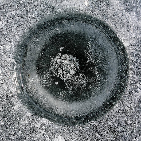 Ice Poster featuring the photograph Ice fishing hole 9 by Steven Ralser