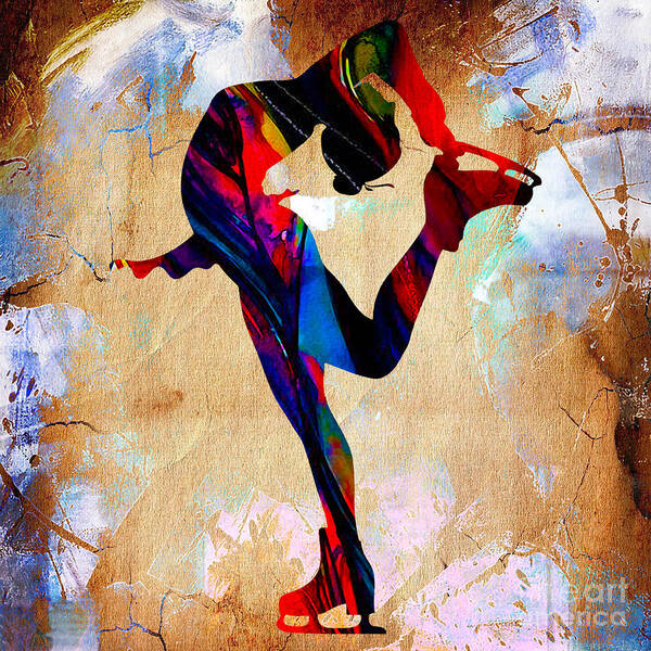 Ice Skater Poster featuring the mixed media Ice Skater by Marvin Blaine
