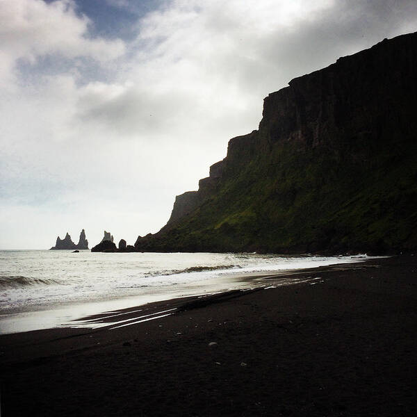 Vik Poster featuring the photograph Iceland Vik Reynisdrangar cliffs and ocean by Matthias Hauser