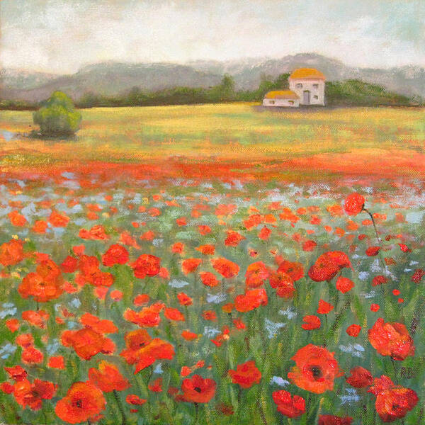 Flower Poster featuring the painting In the Poppy Field by Robie Benve