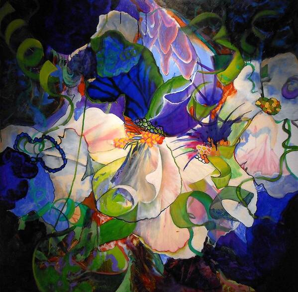 Flowers Molecular Molecules Pansies Petals Protein Chemical Protin Pollen Scales Layers Poster featuring the painting Inner light by Georg Douglas
