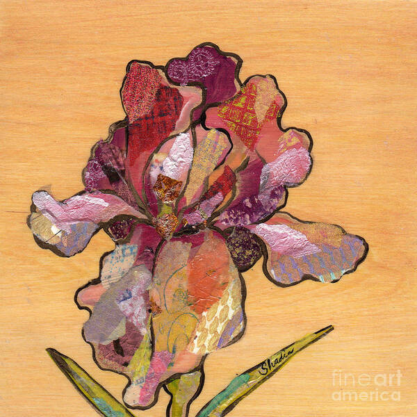 Flower Poster featuring the painting Iris II - Series II by Shadia Derbyshire