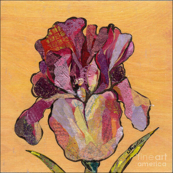 Flower Poster featuring the painting Iris V - Series V by Shadia Derbyshire