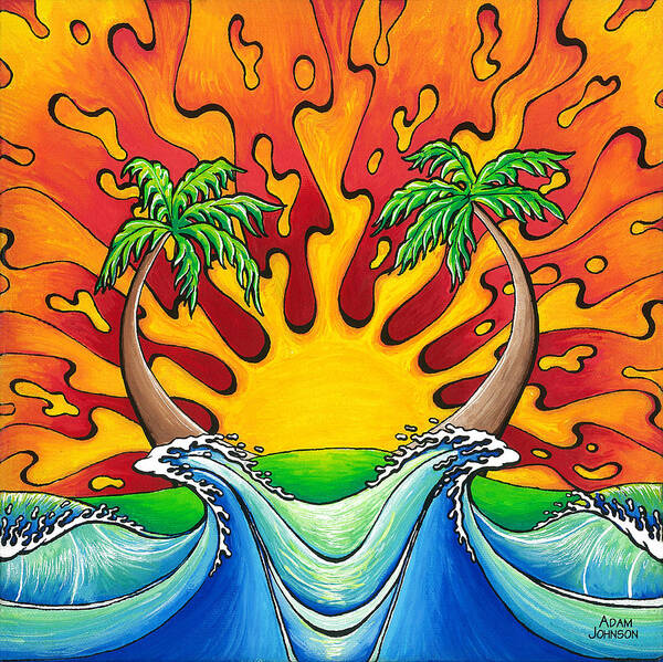 Hawaii Poster featuring the painting Island Paradise by Adam Johnson