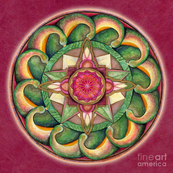Mandala Art Poster featuring the painting Jewel of the Heart Mandala by Jo Thomas Blaine