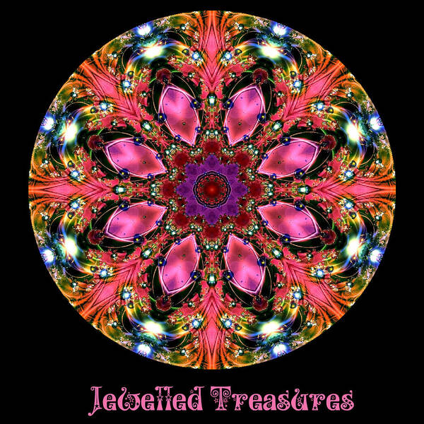 Kaleidoscope Poster featuring the digital art Jewelled Treasure No 8 by Charmaine Zoe
