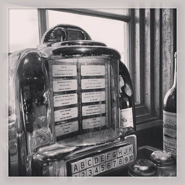 Seeburg Poster featuring the photograph #jukebox #seeburg #wallomatic #mv_bw by Mike Valentine