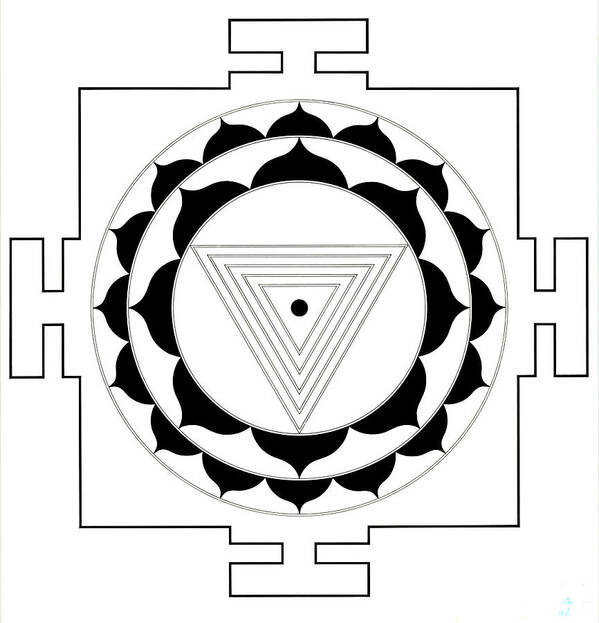 Yantra Poster featuring the drawing Kali Yantra by Lee Santa