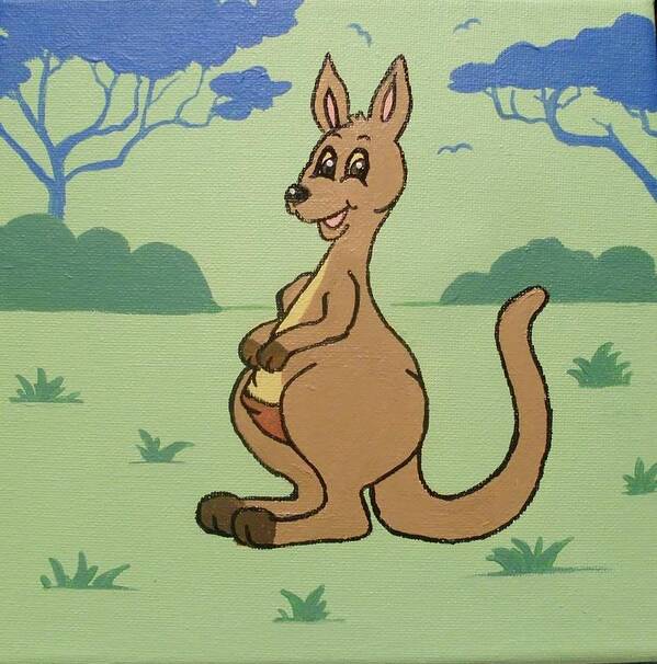  Kangaroo Poster featuring the painting Kangaroo by Anne Gardner