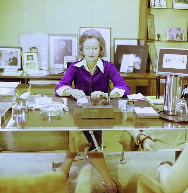 Interior Poster featuring the photograph Katherine Graham In Her Office by Horst P. Horst