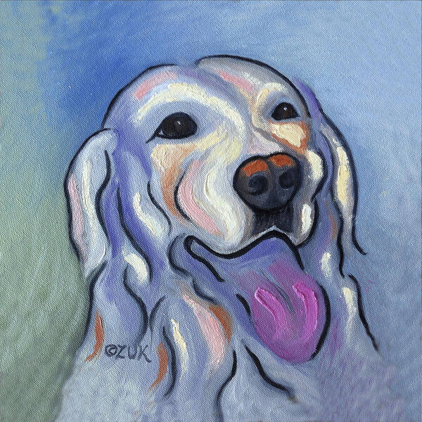 Painterly Dog Face Poster featuring the painting Labrador Retriever by Karen Zuk Rosenblatt
