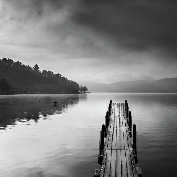 Lake Poster featuring the photograph Lake View With Pier II by George Digalakis