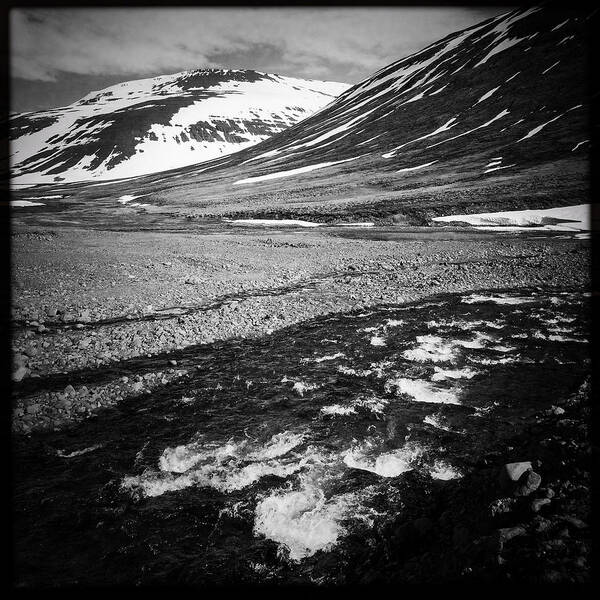 Landscape Poster featuring the photograph Landscape North Iceland black and white by Matthias Hauser