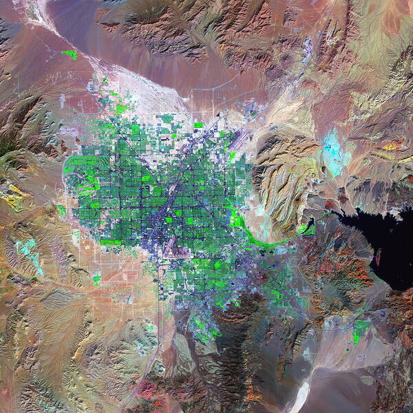 Geography Poster featuring the photograph Las Vegas by Mda Information Systems/science Photo Library