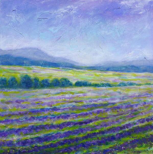 Field Poster featuring the painting Lavender Field in Provence by Cristina Stefan