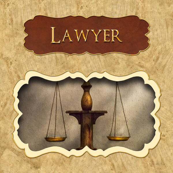 Lawyer Poster featuring the photograph Lawyer button by Mike Savad