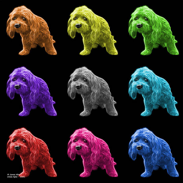 Lhasa Apso Poster featuring the painting Lhasa Apso Pop Art - 5331 - bb - M by James Ahn
