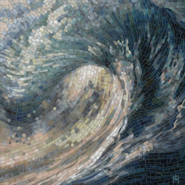 Glass Mosaic Poster featuring the painting Light Wave by Mia Tavonatti