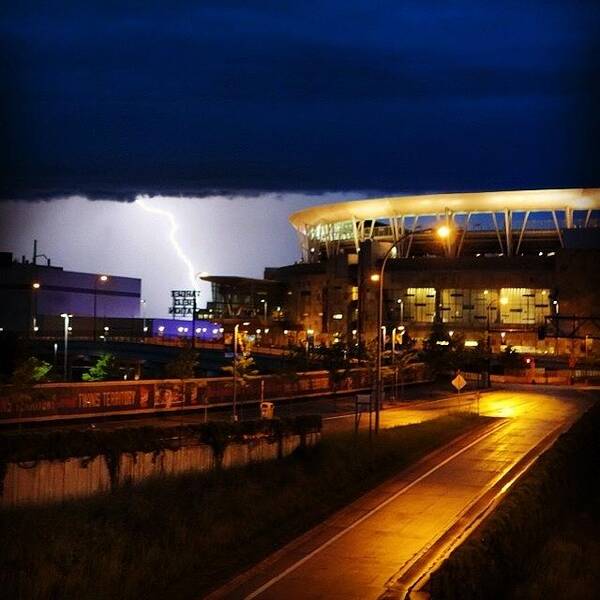 Mntwins Poster featuring the photograph Lightning Strike Beyond Target Field by Hermes Fine Art