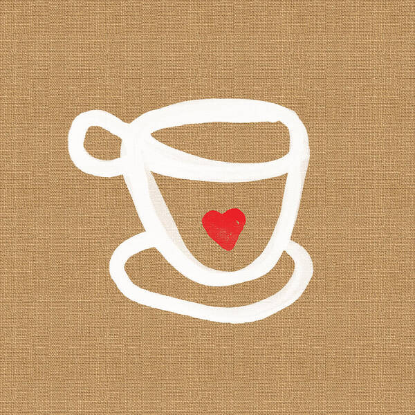 Teacup Poster featuring the painting Little Cup of Love by Linda Woods