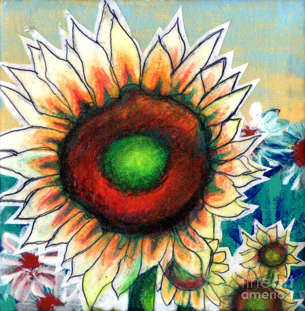 Sunflower Poster featuring the painting Little Sunflower by Genevieve Esson