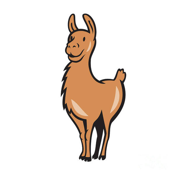Llama Poster featuring the digital art Llama Cartoon by Aloysius Patrimonio