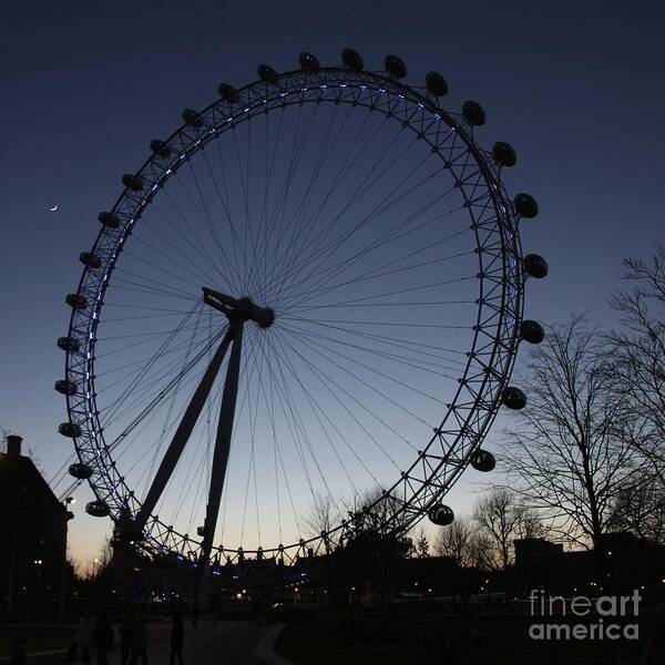 London Poster featuring the photograph London Eye and New Moon by Jeremy Hayden