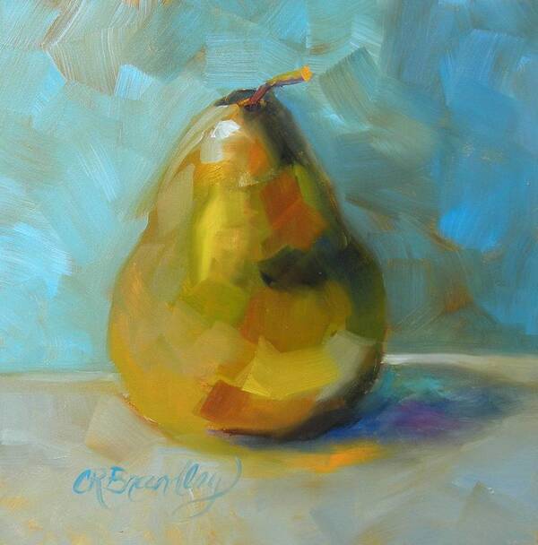 Pear Poster featuring the painting Lonely Pear by Chris Brandley
