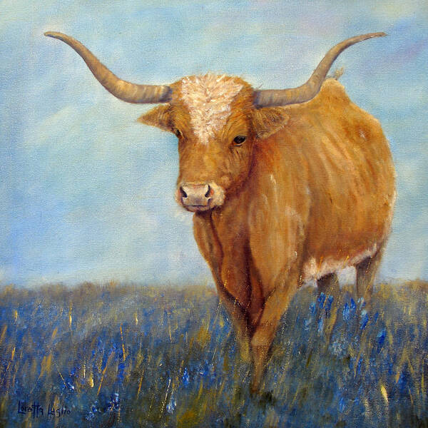 Longhorn Poster featuring the painting Longhorn by Loretta Luglio