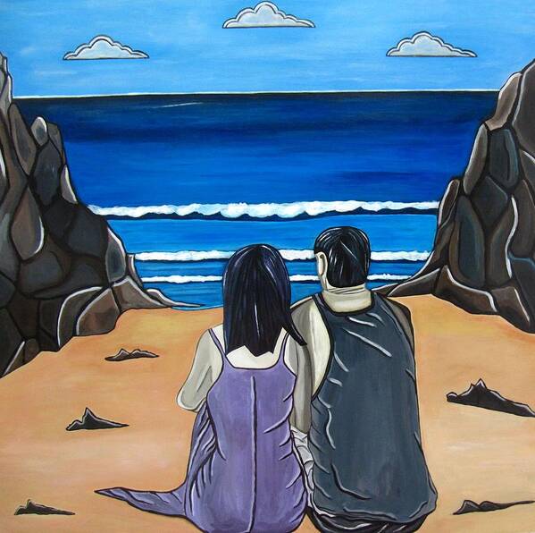Beach Poster featuring the painting Love Is by Sandra Marie Adams