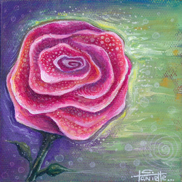 Rose Poster featuring the painting Lucky in Love by Tanielle Childers