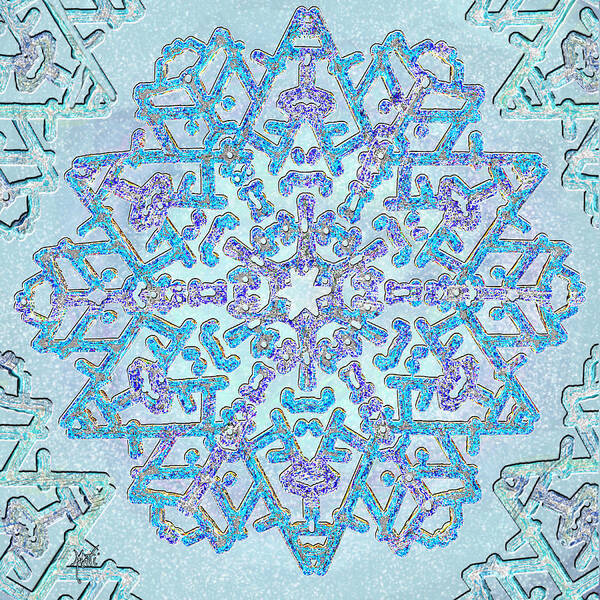 Snowflake Poster featuring the digital art Magical Jewel Snowflake by Michele Avanti