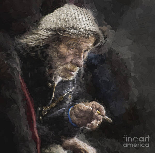 Homeless Poster featuring the photograph Man with cigarette by Sheila Smart Fine Art Photography